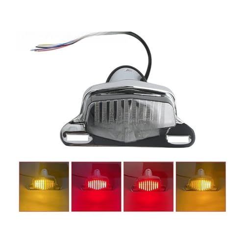 Feu de position moto 12V avec feu de stop LED et éclairage plaque pour Chopper - 5
