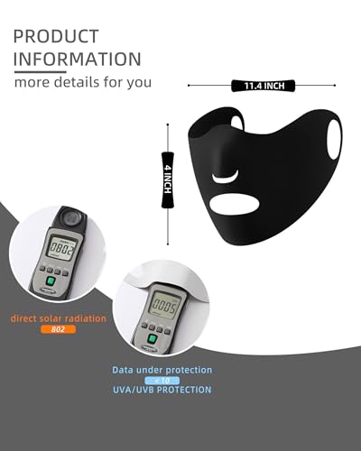 Hymeiluely UPF50+ Summer UV Face Mask Breathable Washable Sun Protection Face Shield Mask For Women Cycling Running Driving Hiking (Black)