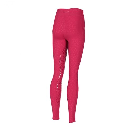 Aubrion Shires Leopard Print Non-Stop Tights - Young Rider (as1, Alpha, 13_Years, 14_Years, Cerise)3