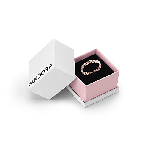 Pandora Moments - Anillo de corazón chapado en oro rosa de 14 quilates para mujer, talla 48, con caja de regalo, Metal