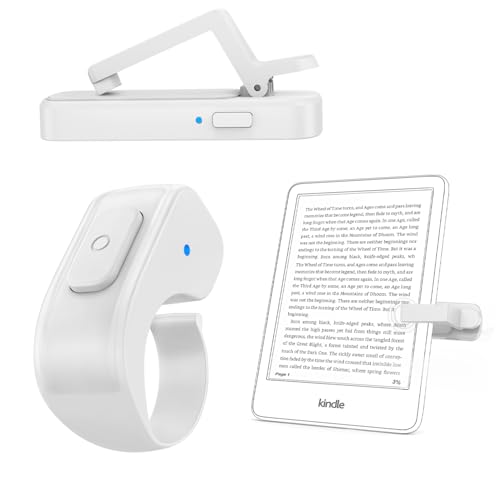 [Case-Friendly] Remote Control Page Turner Ring for Kindle Paperwhite Oasis Scribe Kobo eReaders Page Turner Clicker for iPhone ipad Tablets with Storage Bag