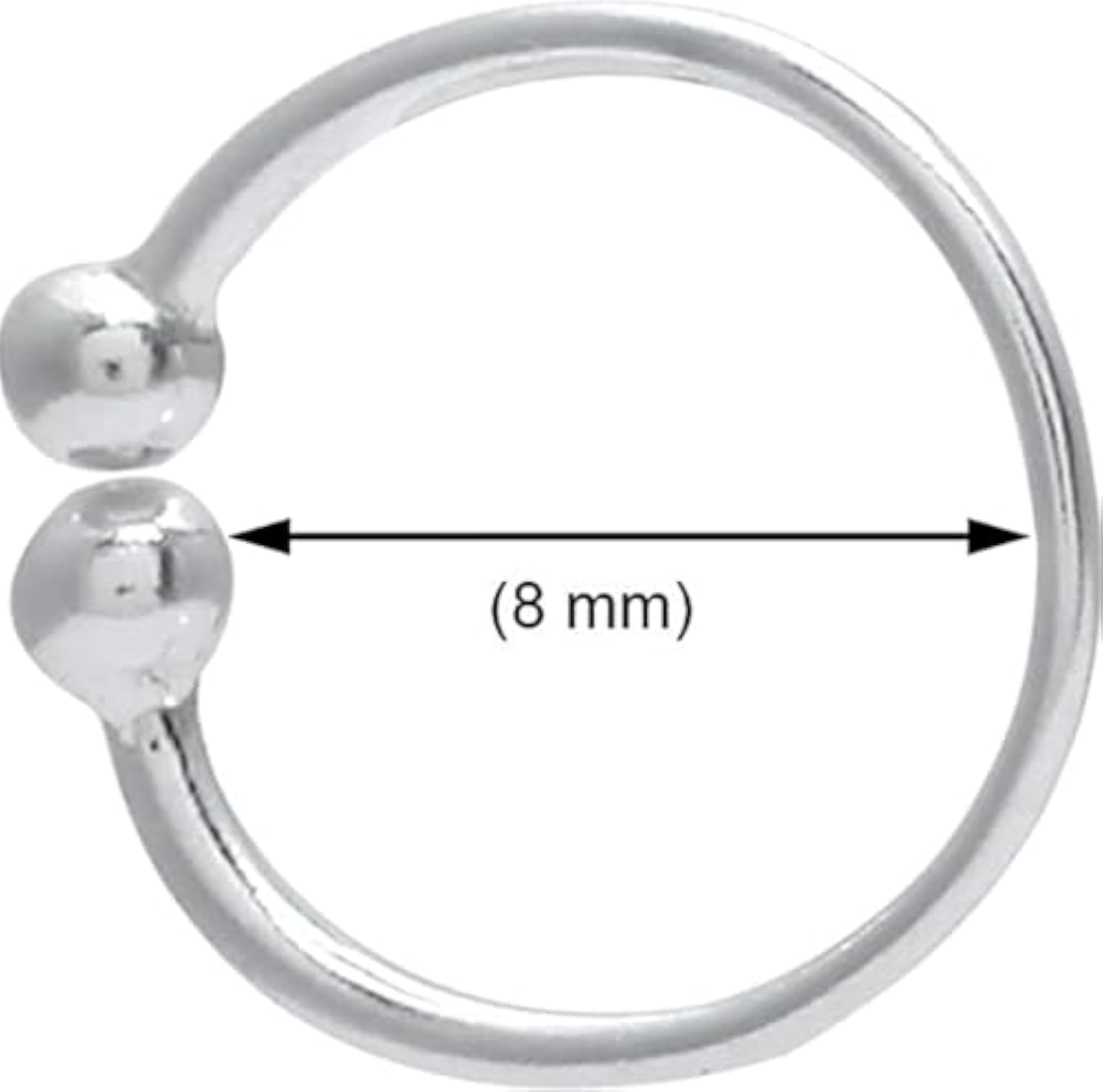 Sterling Silver Nose Ring with Beads