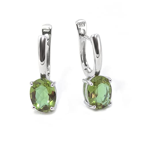 Boucles d'oreilles Sultanite cadeau idéal en argent 925 et diaspore créée ovale