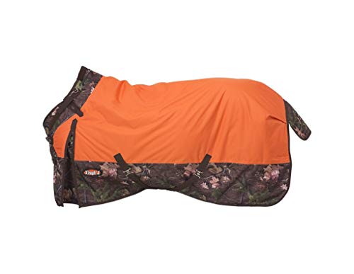 Tough 1 Timber 1200D Waterproof Poly Snuggit Turnout Blanket, Orange, 75