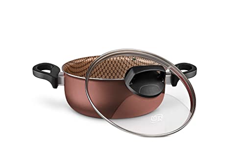 Conjunto/Jogo de Panelas 7 Peças Alumínio, Frigideira, Caçarola, Fervedor Florence Supra Chocolate M