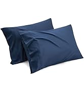 Bedsure Viscose from Bamboo Pillow Cases Queen - Navy Blue Silk Cooling Pillowcase 2, Soft & Brea...