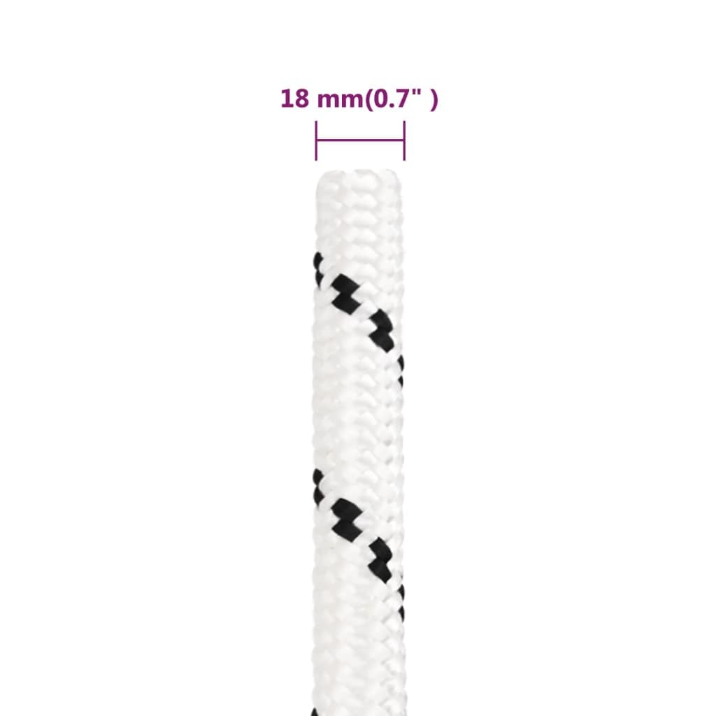 Cuerda Trenzada de la línea Outdoor, Cuerda Trenzada for Barco de poliéster, Multicolor, Varios tamaños, Resistente a los Rayos UV, al desgarro(White/25m,18 mm)