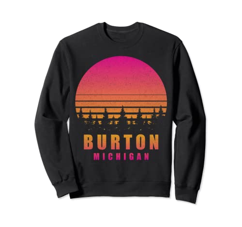 Vintage Burton Michigan MI Retro anni '70 80 Souvenir Grafica Felpa
