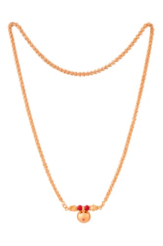 Image of Radha's Creations Women's 1 Gram Gold Plated Copper Mangalsutra with Chain 24 inch and Vati Tanmaniya