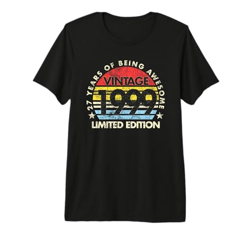 27 Year Old Vintage Retro 1999 Limited Edition 27th Birthday Premium T-Shirt