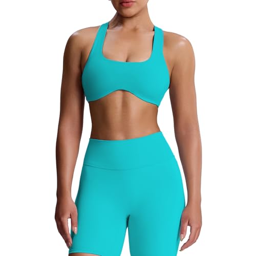 Image of Aoxjox Define Sculpt Racerback Sports Bra | women's workout fitness yoga crop tank, breathable fabric, 4-way stretch, moisture-wicking, gym essential
