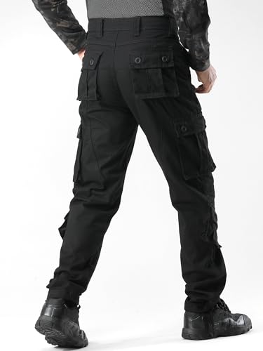 Men's Camo Cargo Work Pants Cotton Tactical Ripstop Casual Combat Pants with 8 Pockets - Image 5
