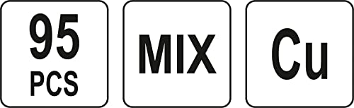 YATO 95 Stück Kupferringe 8,4 bis 20,2 mm für höchste Lasten, 7 Größen, Kupferdichtungen O-R