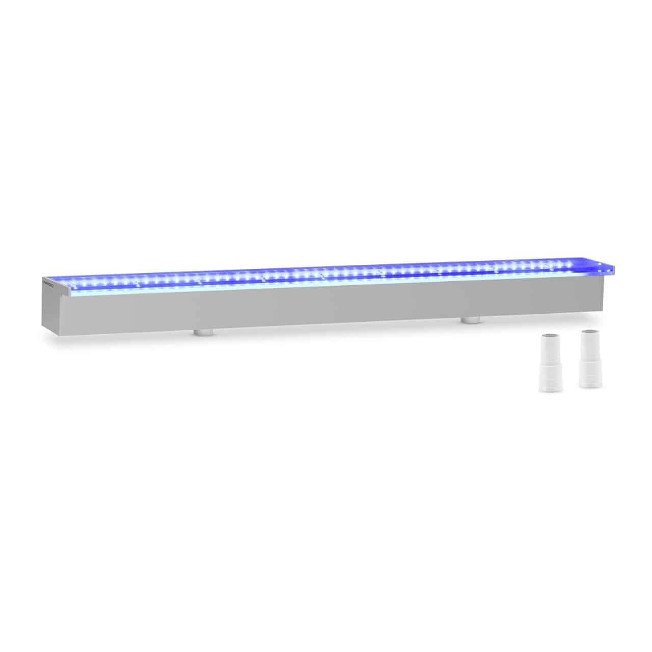 UNI_WATER_32 - Doccia a cascata in acrilico, 90 cm, illuminazione a LED blu/bianco, 30 mm