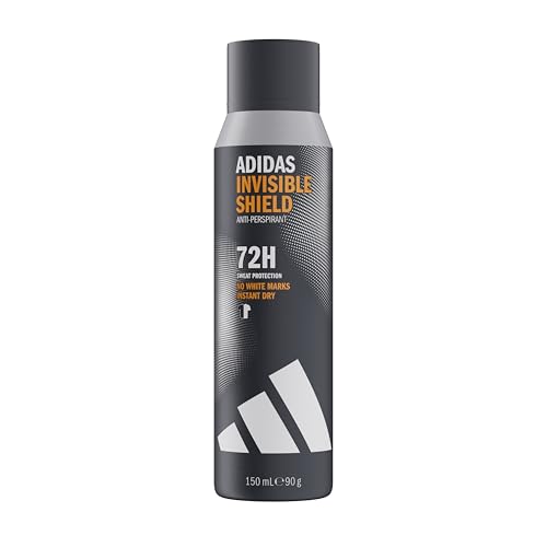 adidas Déodorant spray anti-transpirant Invisible Shield pour homme, Parfum boisé, Protection 72...