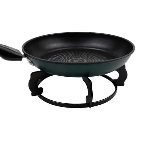 Risbay Cast Iron Gas Stove Wok Rack Wok Stand Support Ring Brackets Milk Pot Wok Support Holder with Five Foot Non-slip for Home Kitchen Gas Stove Cooktop Accessories 7.87Inch,Black