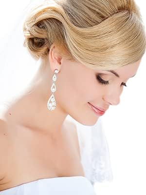 Miniatura 2 de BIJOU - Wedding Veils For Brides - Beautiful Mid-length - 40 inches Length - Bridal Veil With Lace Trim