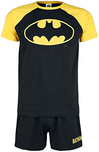 Batman Symbol Uomo Pigiama Nero/Giallo M 100% Cotone