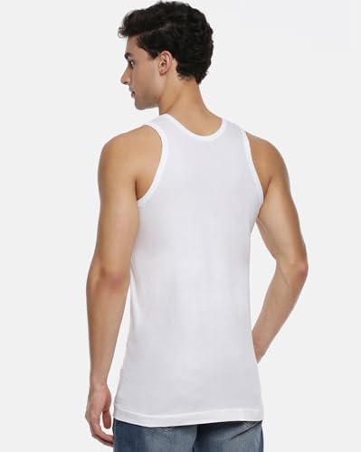 Image of RAMRAJ COTTON Men's Comfort Combed Cotton Sleeveless White Vest /Banian | Scoop Neck Super Breathable Undershirt