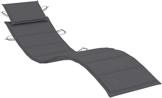 Sun Lounger Anthracite Solid Acacia Wood with a Natural Oil Finish Outdoor Recliner Pool Chair Poolside Lounger for Garden Patio