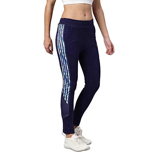 Image of Proline Polyester Cotton Regular Fit Track Pants for Womens