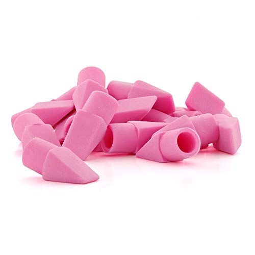 Emraw Bulk Pencil Top Erasers 50 Pieces Cap Erasers Pencil Eraser Toppers Perfect for Kids, Boys, Girls School Supplies (50 Count Per Pack) (Pack of 2)