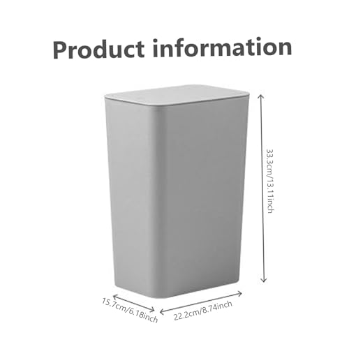 Cesto de basura rectangular para espacios pequeños y huecos del baño 7