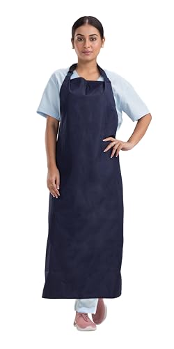 Image of Reusable Waterproof Front Apron -, Size 45 inchx23 inch | Poly Rubber Coated Fabric | Tie-Type with Adjustable Neck Buckle