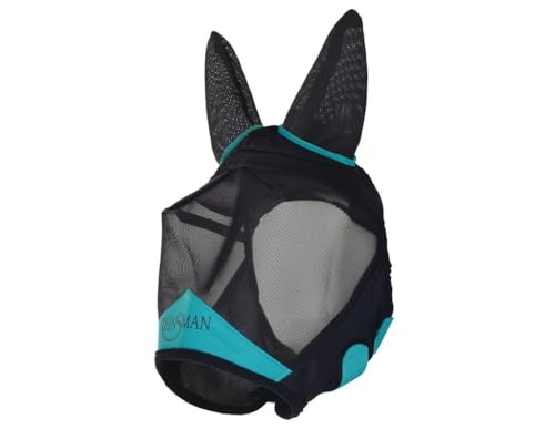 Circle Y REINSMAN Fly Protection, RE Fly Mask with Ears Teal-M (F102-MD-LB)