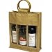 Produktbild Lot de 2 verres à vin/spiritueux en toile de Jute 3 sacs cadeaux pour bouteille 36 x 28 x 10 cm, avec windows &manche de canne