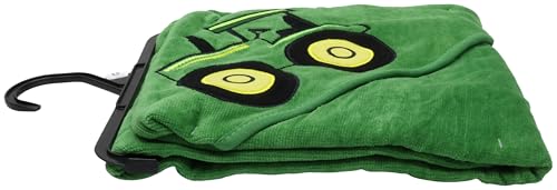 Serviette tracteur John Deere bébé à capuche en éponge de coton vert