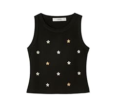 Amazon | [ファーファー] ミニフラワー刺繍タンクトップ