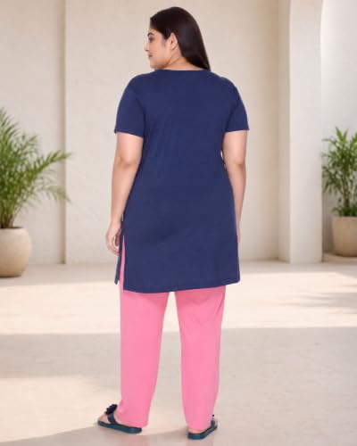 Image of In Love Women's Plus Size Printed Cotton Long-Line T-Shirt with Pocket | Cotton fabric - soft longline T-shirt with easy plus-size fit