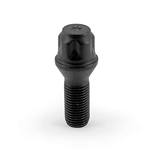 H&R Felgenschloss-Set M14x1.50x28mm Kegelbund Schwarz - 4 Felgenschloss-Schrauben inkl. Adapter