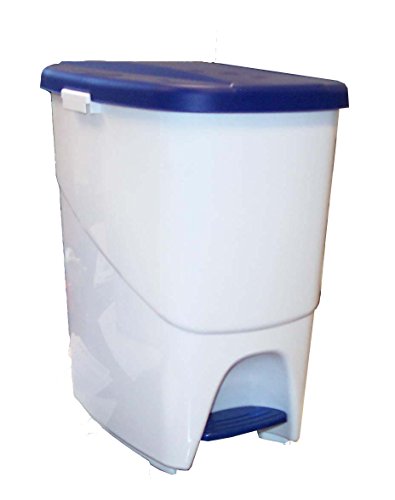 Denox Cubo Basura ecológico, Azul y Blanco, Centimeters