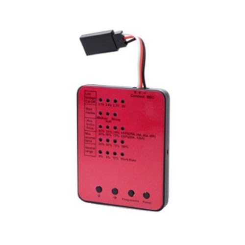 Tarjeta de programación LED ESC para controladores de velocidad electrónicos sin escobillas - Detección de bajo voltaje ajustable (3.1V-2.7V), reversible y frenado (rojo)