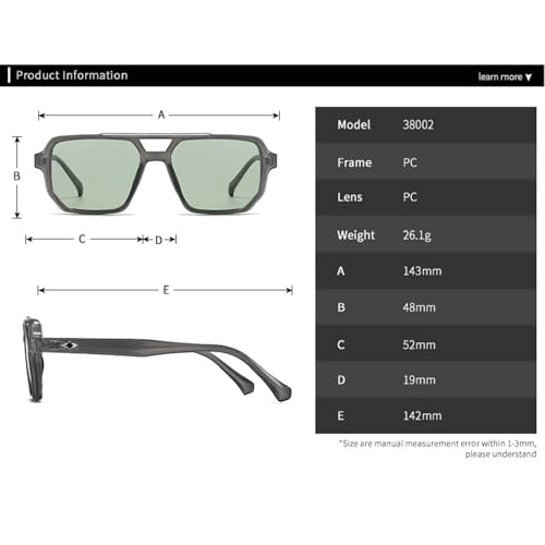 Retro Double Bridges Square Men Punk Sunglasses Fashion Gradient Shades UV400 Women Sun Glasses 380022