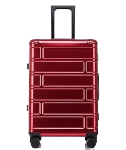 Business Travel Luggage Travel Case Hardshell Carry-on Luggage with Silent Airplane Spinner Wheels Suitcase (Rosso 20inch)