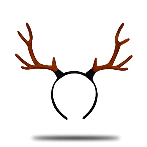 Oblique Unique® Haarreifen Rentier Hirsch Reh Geweih Haarreif in Braun Kopfschmuck Accessoire für Weihnachten Fasching Karneval