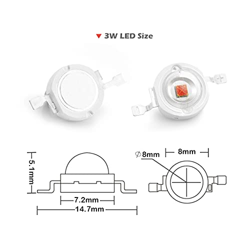 Image of CHANZON 10 pcs High Power Led Chip 3W Deep Red Plant Grow Light