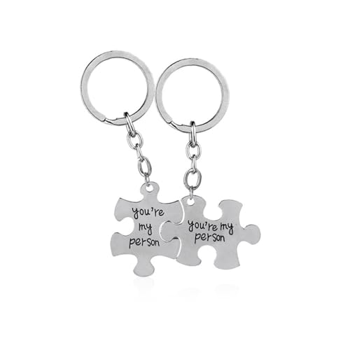 My Person Puzzle Piece Heart Keychain His Crazy Love Her Weirdo Valentines Day Him Boyfriend