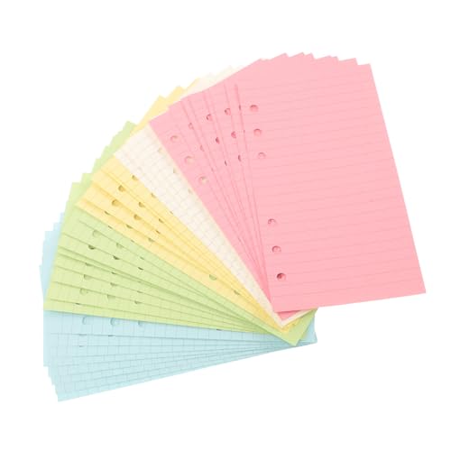 AGFELO カラ ーズ 紙 ページ 横罫線入り リング対応 手帳ノート用リフィル用紙 書き心地滑らか 日記や家計簿に