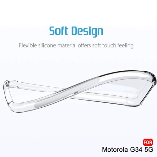 Image of TheGiftKart Crystal Clear Back Cover Case for Motorola Moto G34 / G45 5G | Shockproof Soft TPU Case | Cushioned Edges for Ultimate Protection Back Cover Case (TPU, Transparent)