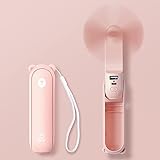 JISULIFE Handheld Mini Fan, 3 IN 1 Hand Fan, Portable USB Rechargeable Small Pocket Fan, Battery Operated Fan [14-21 Working Hours] with Power Bank, Flashlight Feature for Women,Travel,Outdoor-Pink