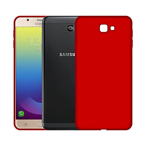 Image of Case Creation Luxurious OG Series for Samsung J7 Prime Case Cover,Anti-Dirty Slim Case Frosted Matte Cute Candy TPU Raised Bezel (Splash of Color) Back Cover for Samsung Galaxy J7 Prime - Glamour Red