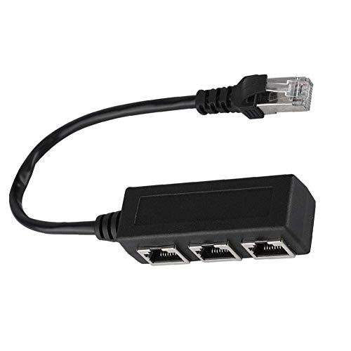 Nicoone RJ45 Cable Adapter,1 Male To 3 Female Port Transfer Connecter Splitter,Ethernet Extension Cord Cable Adapter