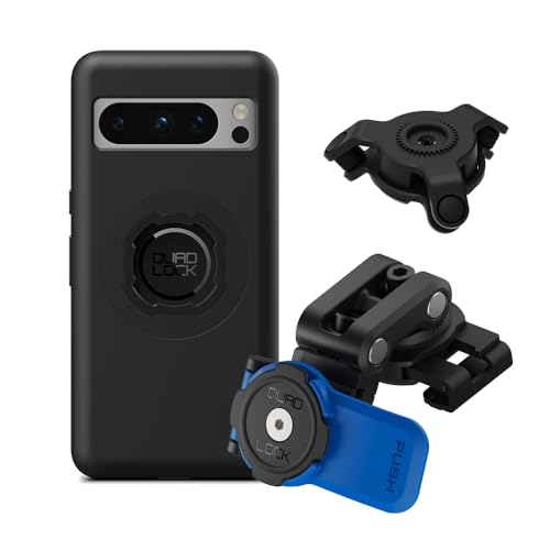 Quad Lock Brake Reservoir Motorcycle Phone Mount with Vibration Dampener and MAG Phone Case for Pixel 8 Pro