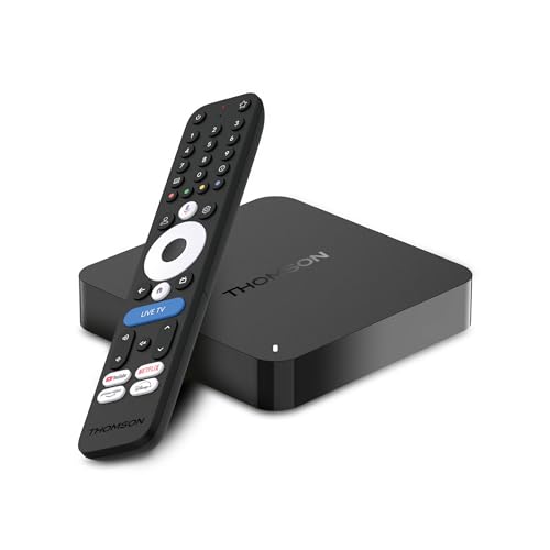 Thomson Streaming Box 245, 4K UHD Google TV, Live-TV, Sprachsteuerung, Google Cast, Dolby Atmos, 2GB RAM, 32GB Speicher, WLAN, Bluetooth 5.0, HDMI 2.1