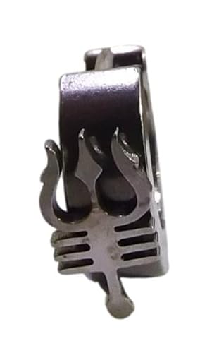 316L Pure Stainless Steel Mens Jewellery Valentine Silver Bali With Om Trishul Design Mens Earing / Boys / Boyfriend Silver Gifting Earring