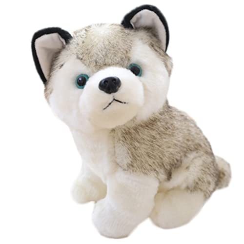 Pesoncarl Animales de Peluche, simulación Husky Lindo Perro Realista Animales de Peluche Cachorro niños Juguetes para niños Navidad cumpleaños